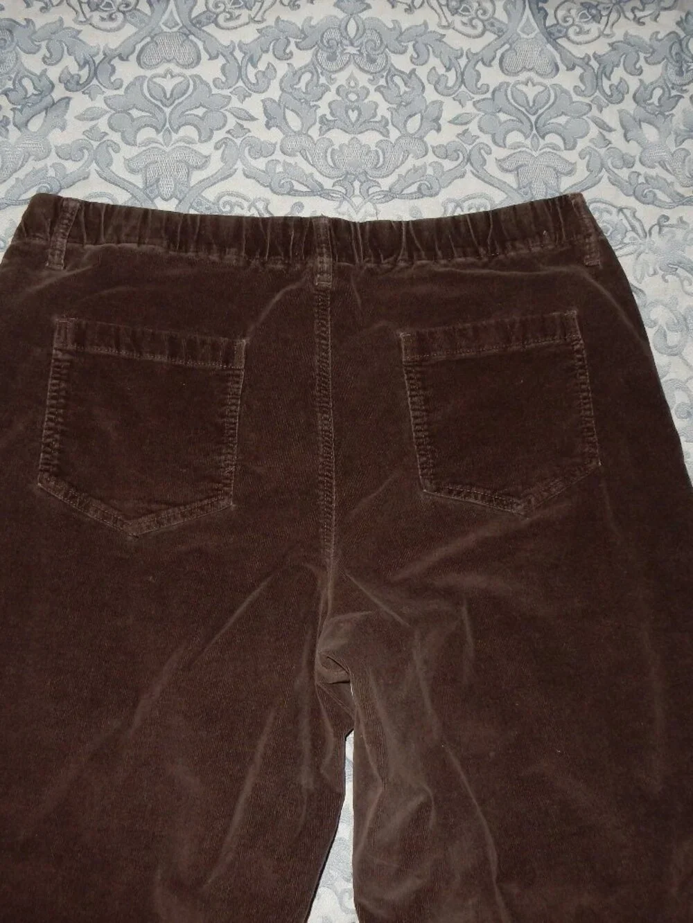 Wide leg Brown corduory pants Sonoma XXL pinwale stretch 16 18 20 EUC!! retro - Picture 6 of 7